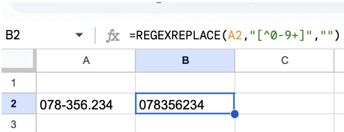 Phone number cleanup example