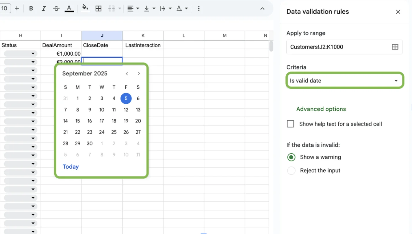 Nog een spreadsheetvoorbeeld